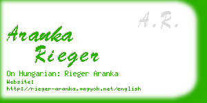 aranka rieger business card